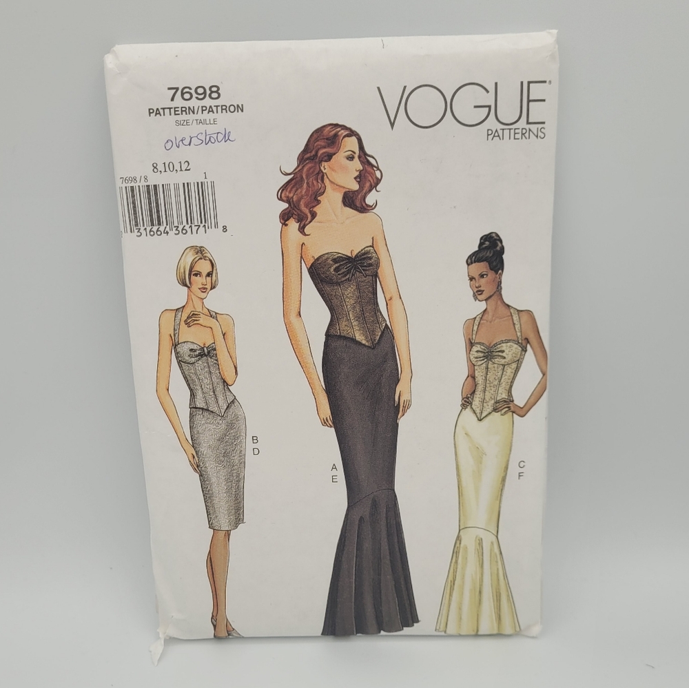 UNCUT Vogue 7698 Top and Skirt Sewing Pattern